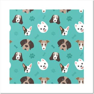 Cartoon Lovely Dog Art Pattern Posters and Art